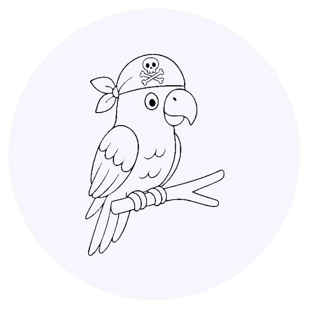 24 x 'Pirate Parrot' Stickers -  for Crafts, Scrapbooking and Labelling (SK00075508)