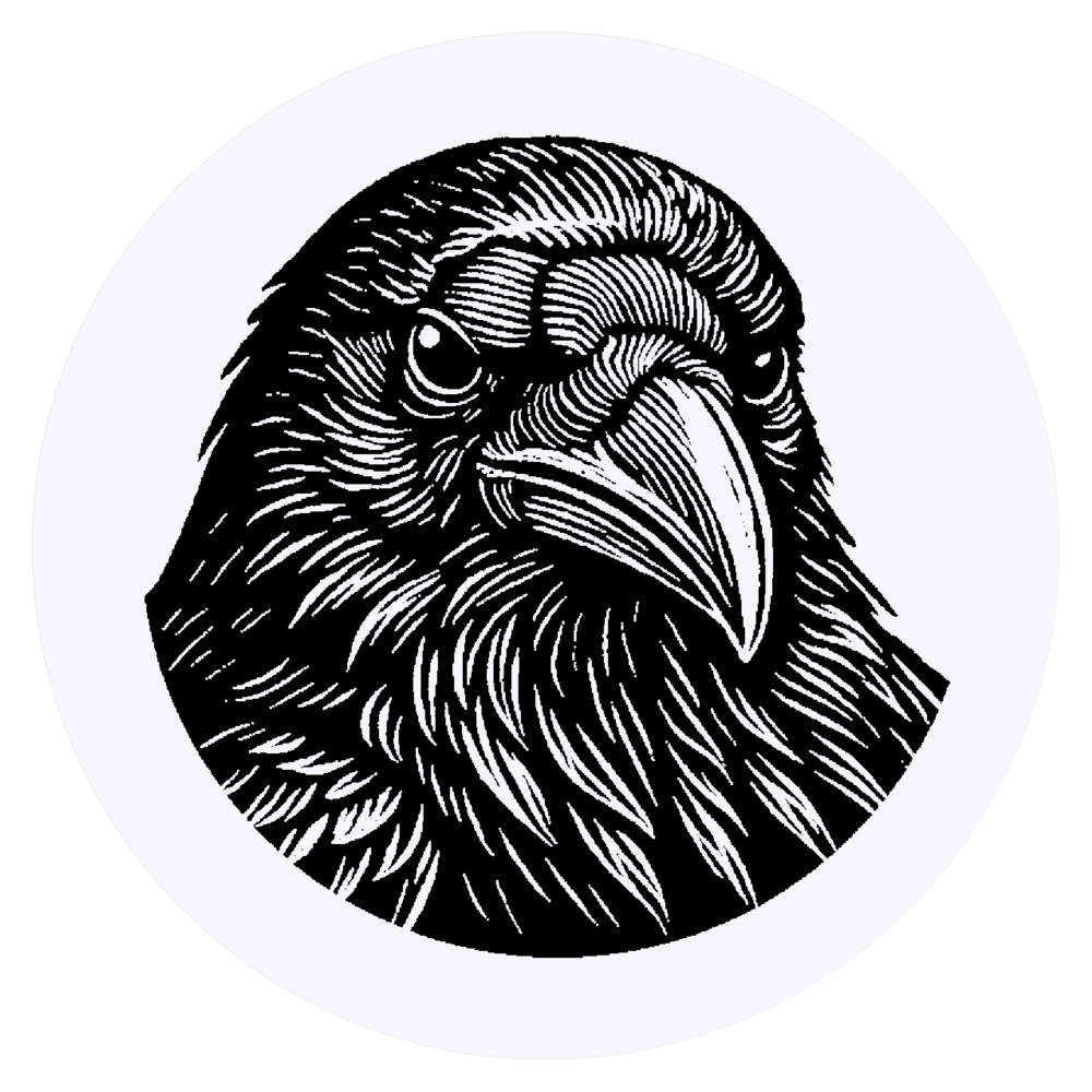 24 x 'Crow Portrait' Stickers - for Crafts, Scrapbooking and Labelling (SK00075965)