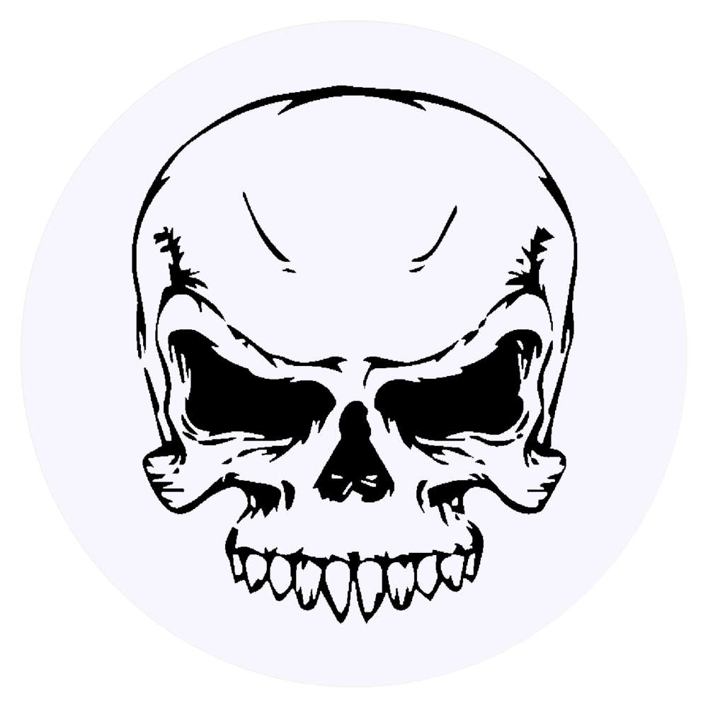 24 x 'Threatening Skull Illustration' Stickers -  for Crafts, Scrapbooking and Labelling (SK00076295)