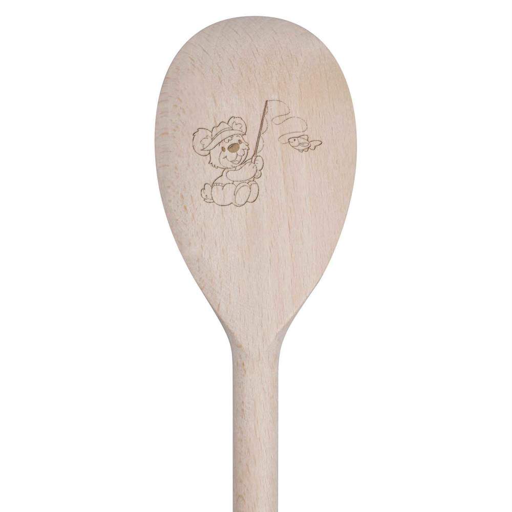 30cm 'Teddy Bear Fishing' Wooden Cooking Spoon (SO00000115)