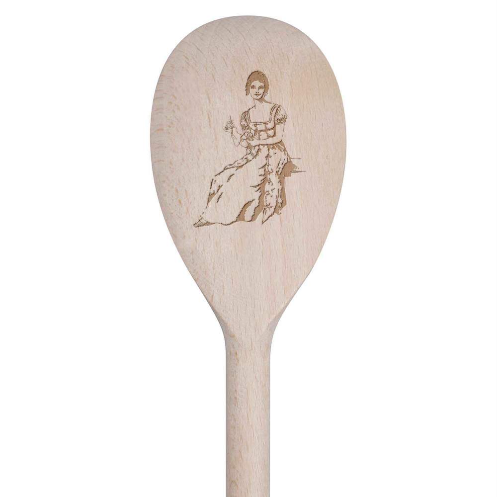 30cm 'Regency Sewing Lady' Wooden Cooking Spoon (SO00001128)