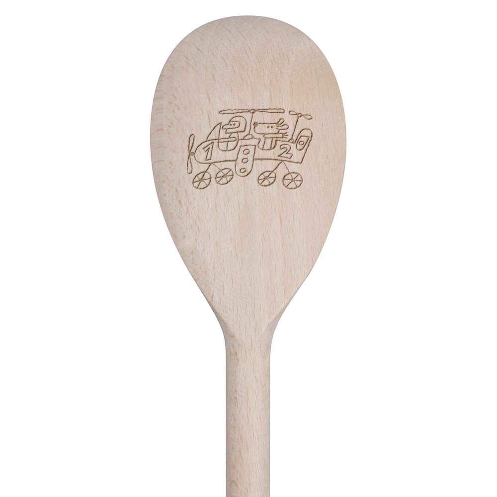 30cm 'Pilot Man & Dog' Wooden Cooking Spoon (SO00001596)