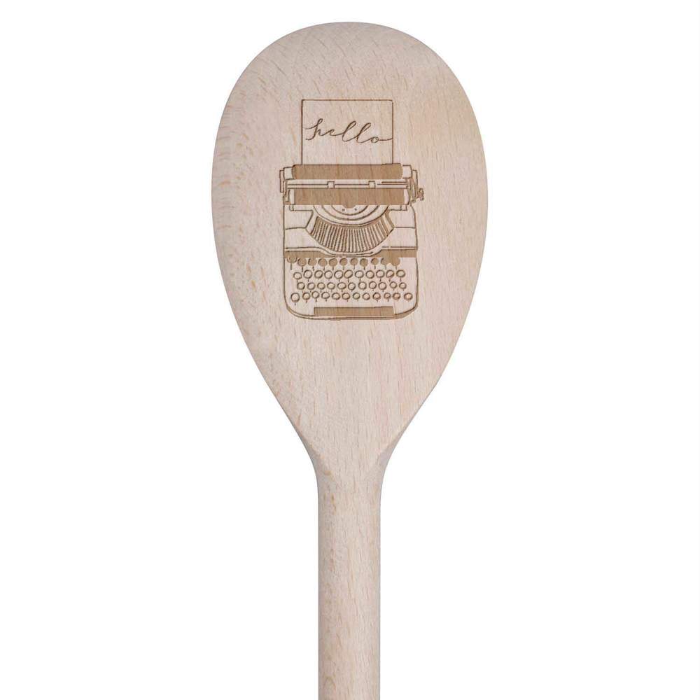30cm 'Hello Typewriter' Wooden Cooking Spoon (SO00002868)