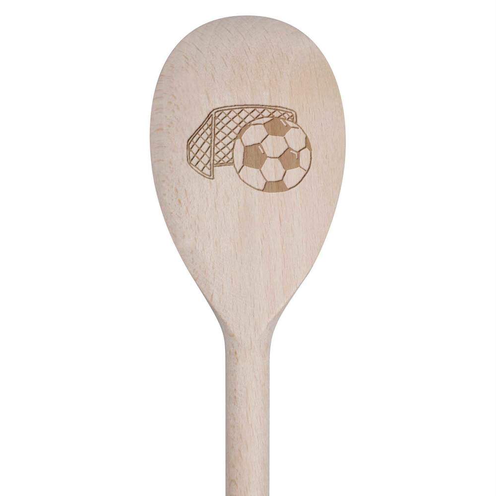 'Football & Net' Wooden Cooking Spoon - 30cm - Kitchen Utensil for Stirring, Baking, Sauces and Food Preparation (SO00004931)