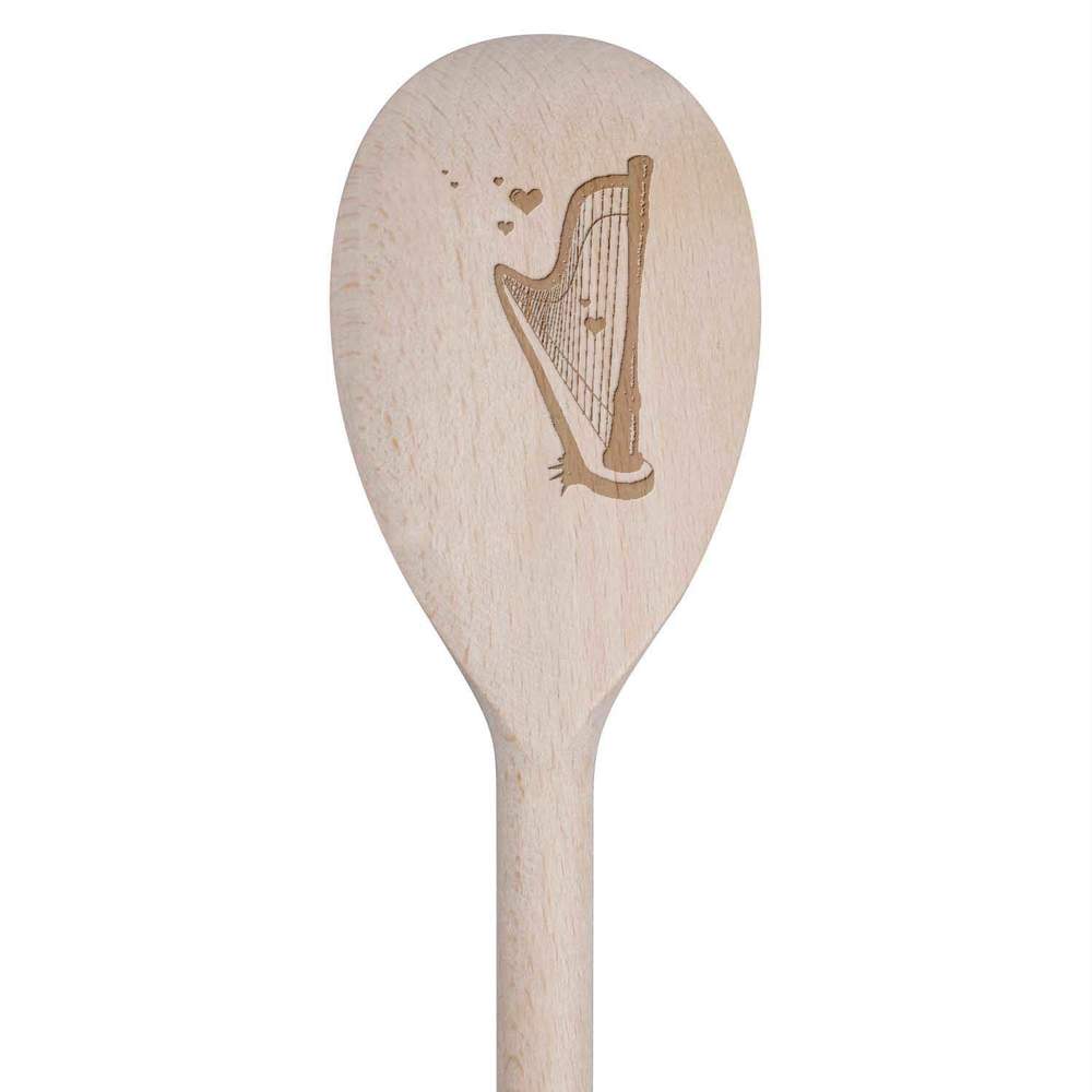 30cm 'Romantic Harp' Wooden Cooking Spoon (SO00005466)