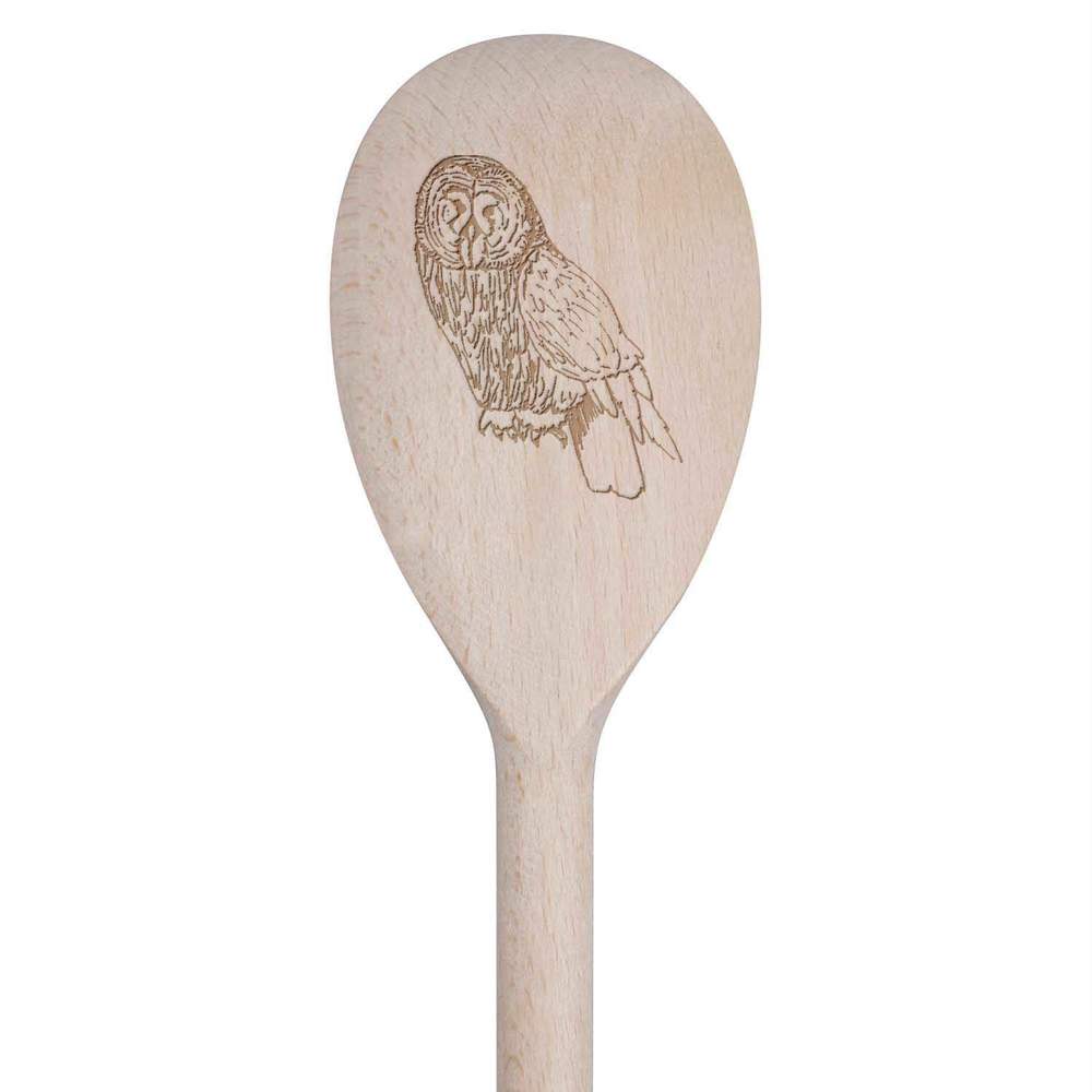 30cm 'Great Grey Owl' Wooden Cooking Spoon (SO00006145)