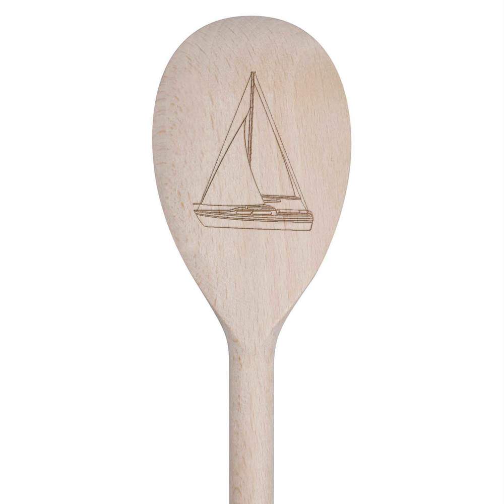 30cm 'Sail Boat' Wooden Cooking Spoon (SO00014275)