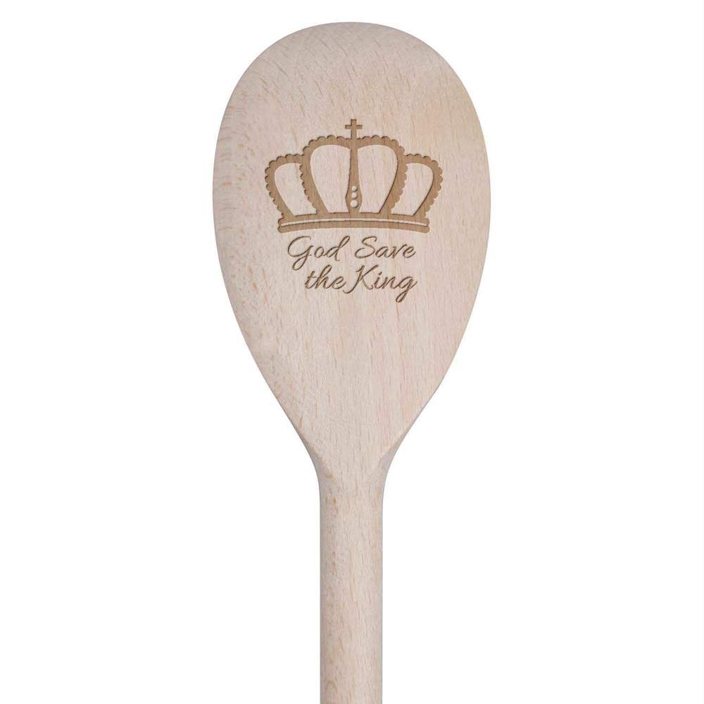 30cm 'God Save the King' Wooden Cooking Spoon (SO00017114)