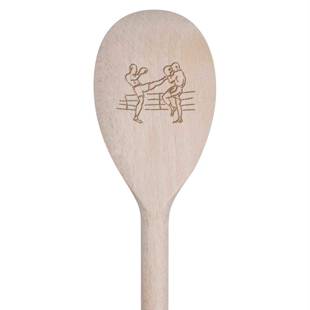 'Kick Boxing' Wooden Cooking Spoon - 30cm - Kitchen Utensil for Stirring, Baking, Sauces and Food Preparation (SO00018096)