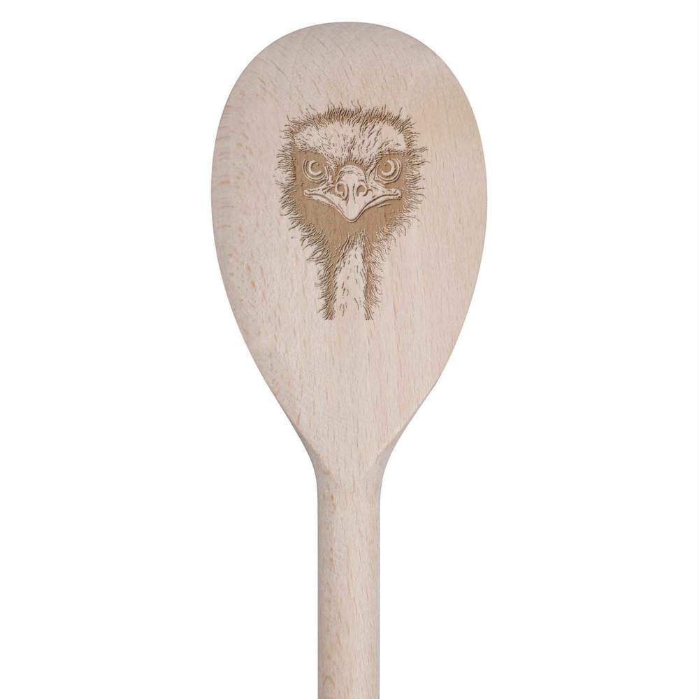 30cm 'Ostrich Head' Wooden Cooking Spoon (SO00020576)