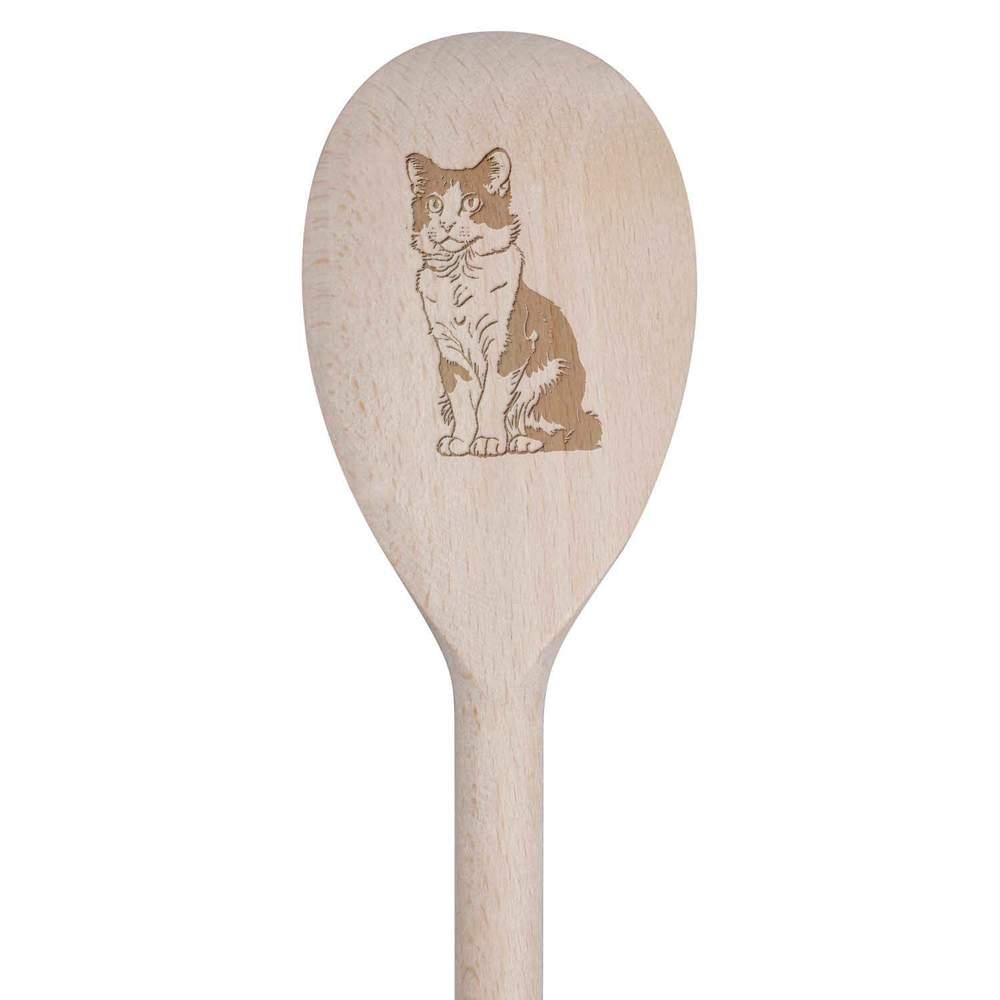 30cm 'American Curl Cat' Wooden Cooking Spoon (SO00021670)