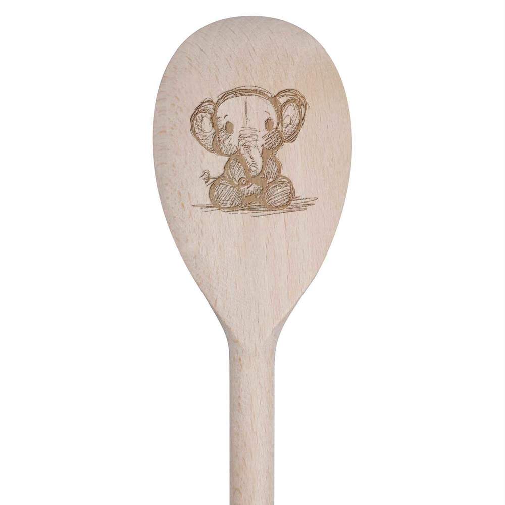 30cm 'Cute Sketchy Elephant' Wooden Cooking Spoon (SO00023127)