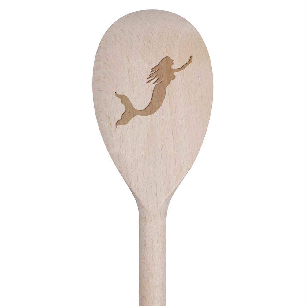 30cm 'Mermaid Silhouette' Wooden Cooking Spoon (SO00024012)