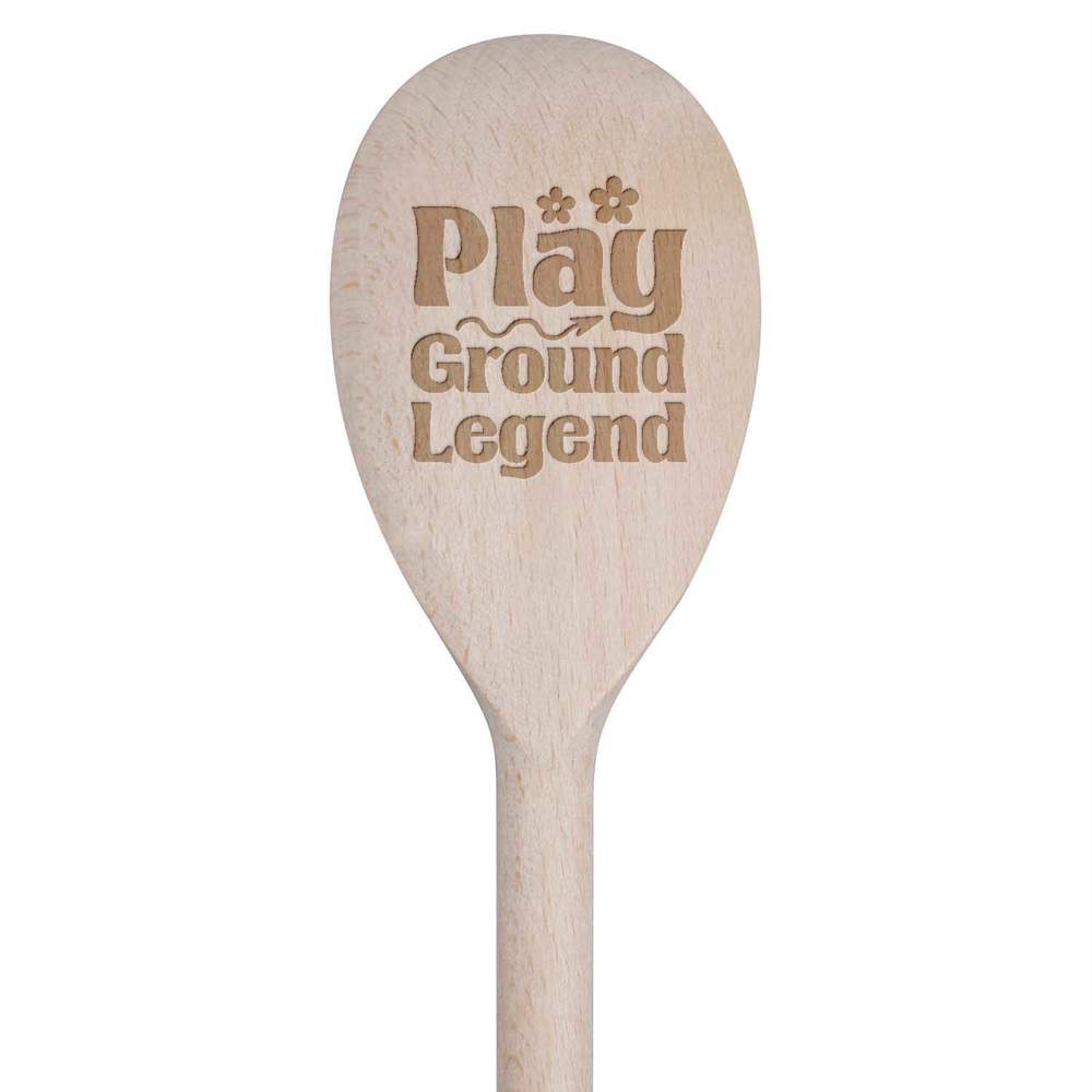 30cm 'Playground Legend Funny Text ' Wooden Cooking Spoon (SO00024347)