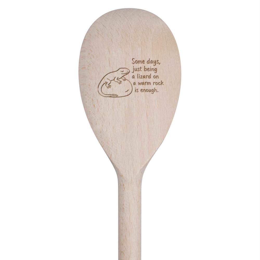 30cm 'Lizard on a warm rock' Wooden Cooking Spoon (SO00025640)