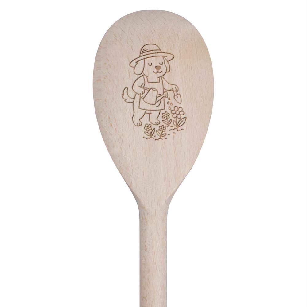 30cm 'Gardening Dog' Wooden Cooking Spoon (SO00025724)