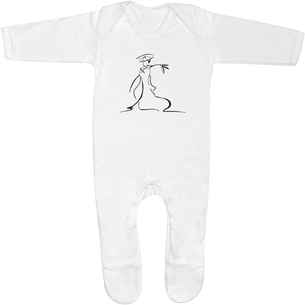 'Abstract Oriental Woman' Baby Romper Jumpsuits / Sleep suits (SS003326)