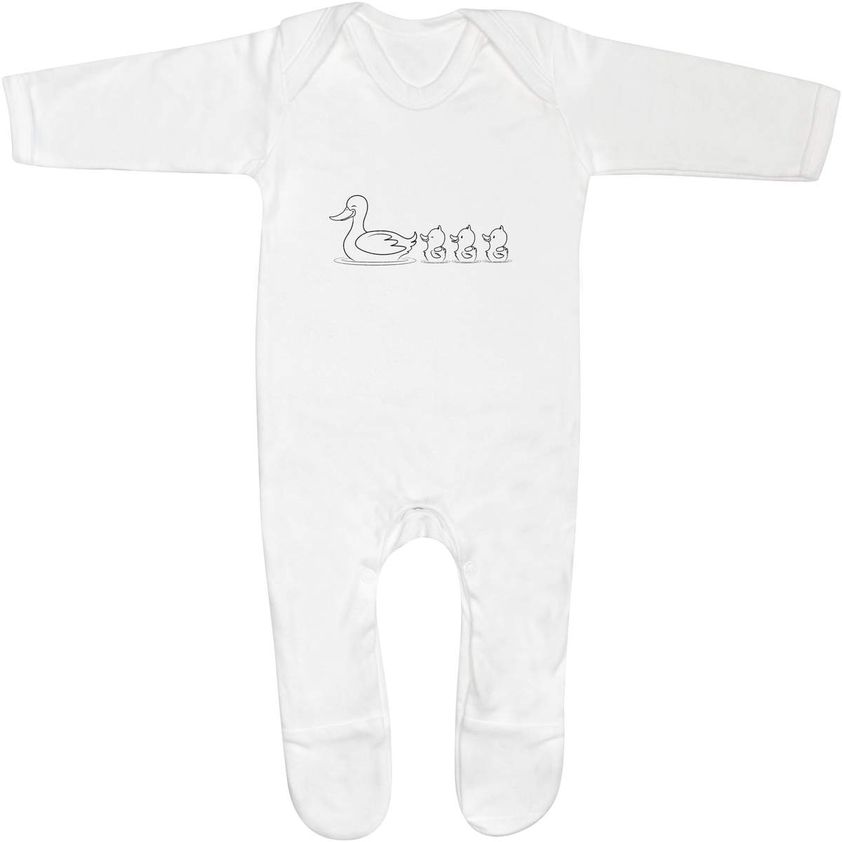 'Duck & Ducklings' Baby Romper Jumpsuits / Sleep suits (SS022756)