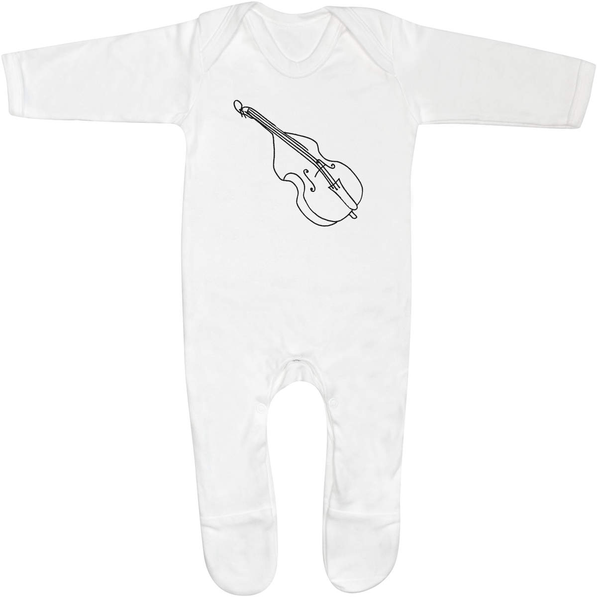 'Double Bass' Baby Sleepsuit / Romper - 100% Cotton Jumpsuit with Built-In Feet and Poppers (SS022803)