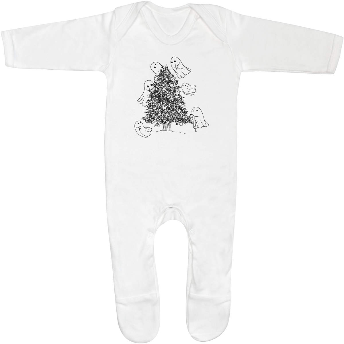 'Ghost Christmas Tree' Baby Romper Jumpsuits / Sleep suits (SS028017)