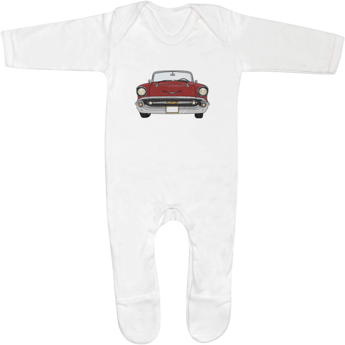 'Red Classic Car' Baby Romper Jumpsuits / Sleep suits (SS030344)