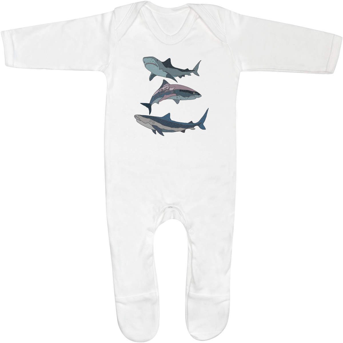 'Shark Trio' Baby Romper Jumpsuits / Sleep suits (SS030957)