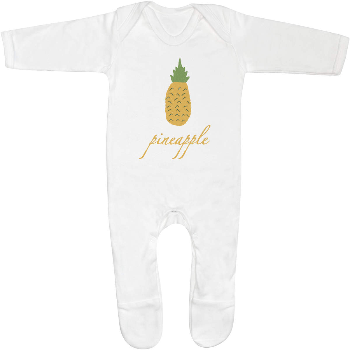 'Pineapple Tropical Fruit Illustration Drawing' Baby Romper Jumpsuits / Sleep suits (SS040262)