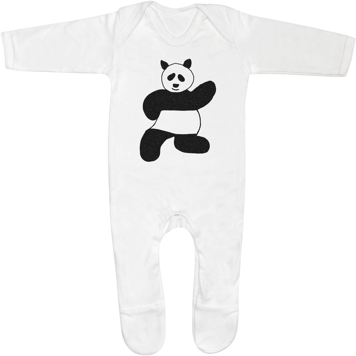'Waving panda' Baby Romper Jumpsuits / Sleep suits (SS040614)