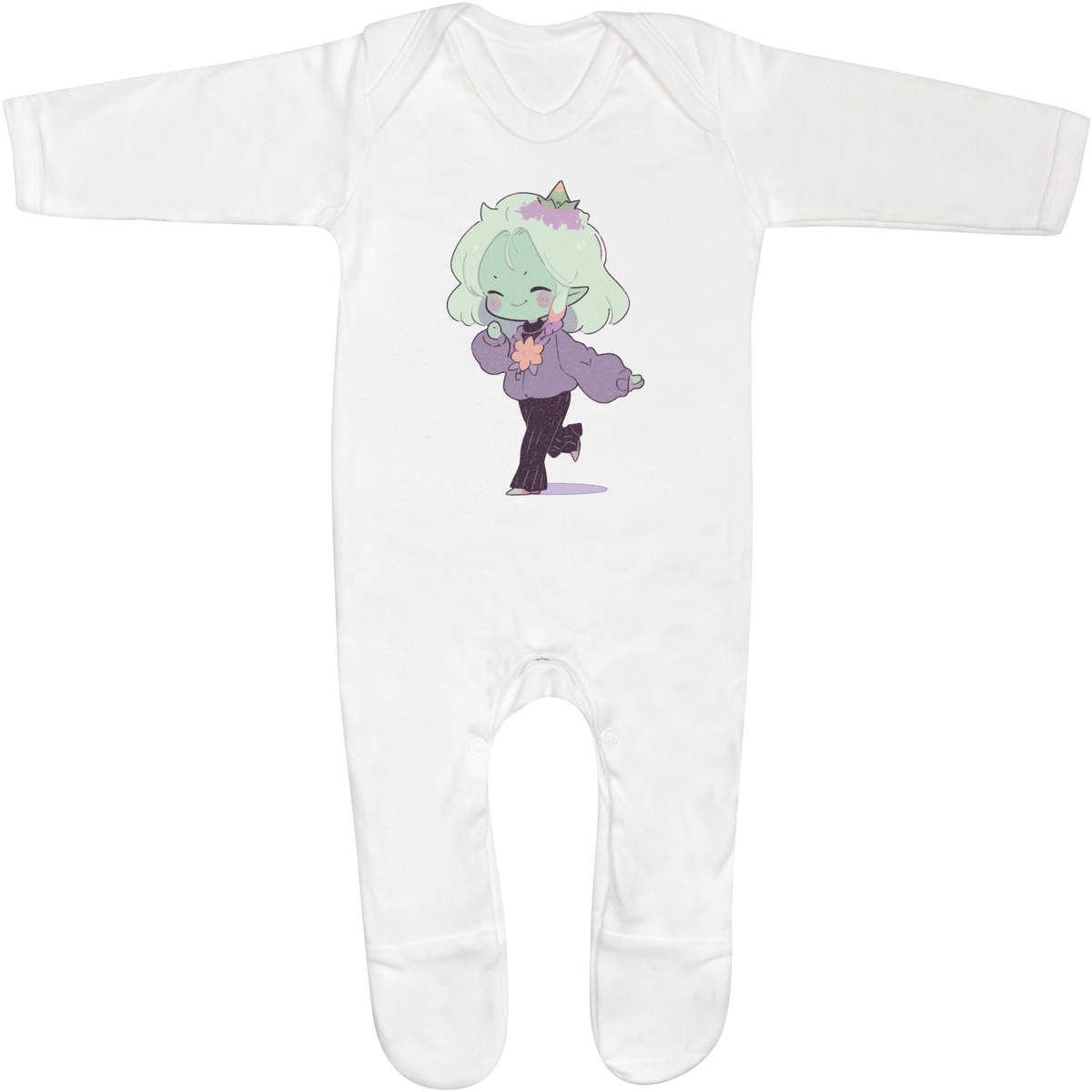 'Happy Goblin Girl' Baby Romper Jumpsuits / Sleep suits (SS045127)