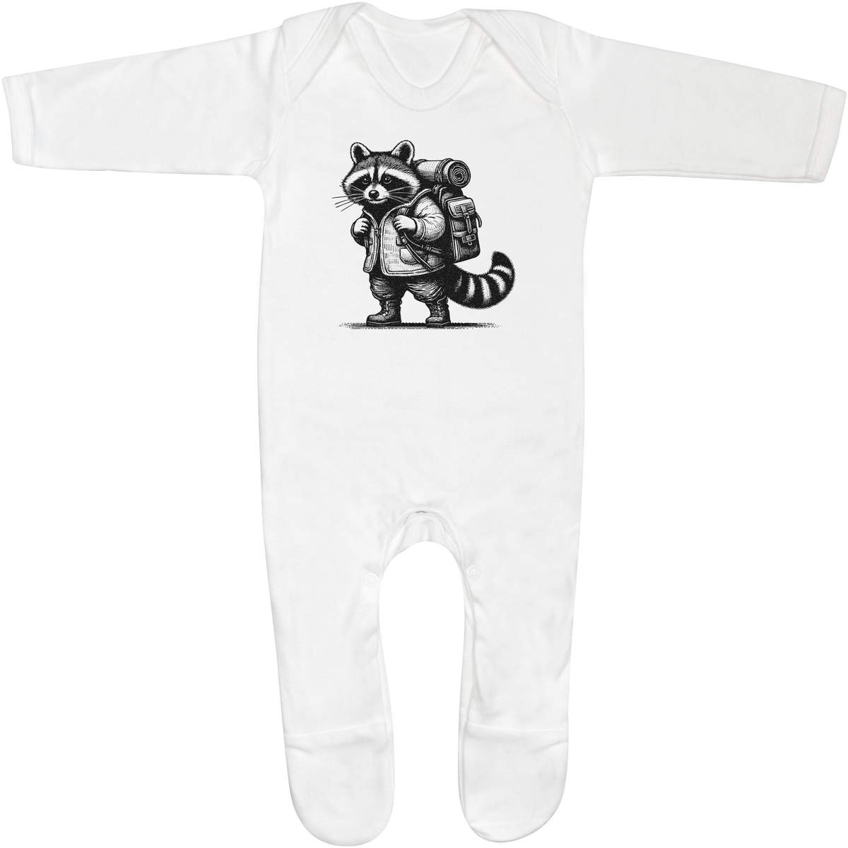 'Raccoon Hiker' Baby Romper Jumpsuits / Sleep suits (SS045442)