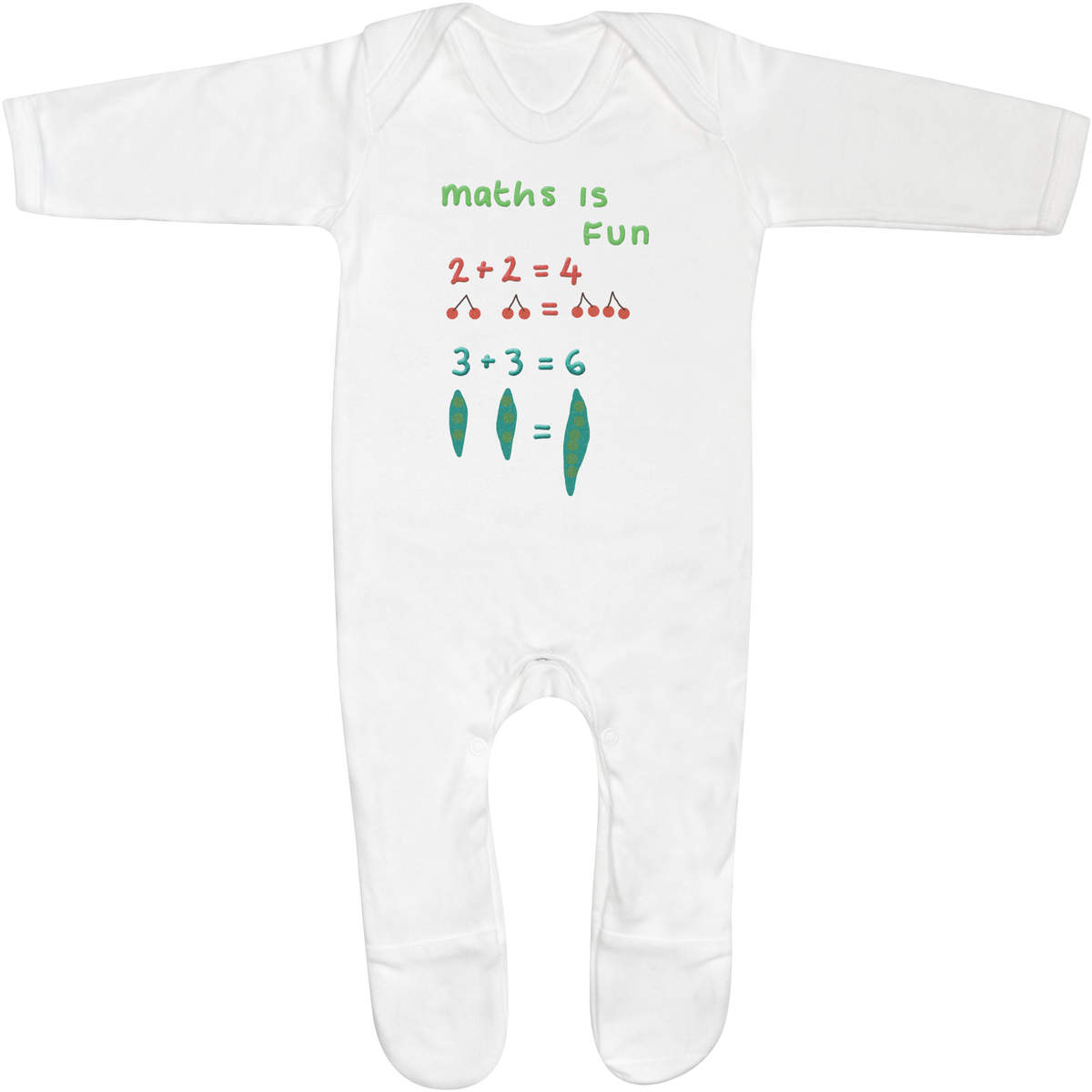 'Maths Is Fun' Baby Romper Jumpsuits / Sleep suits (SS045916)