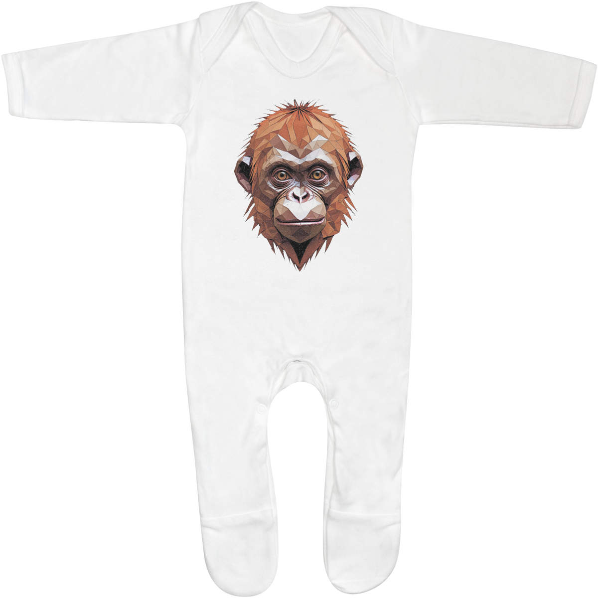 'Geometric Chimpanzee' Baby Romper Jumpsuits / Sleep suits (SS046367)