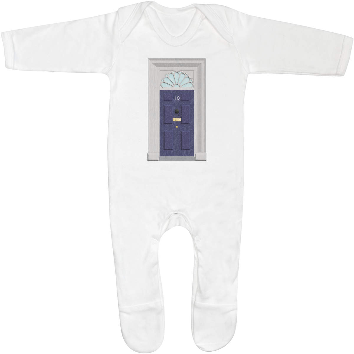 'No. 10 Downing Street Door' Baby Romper Jumpsuits / Sleep suits (SS046789)