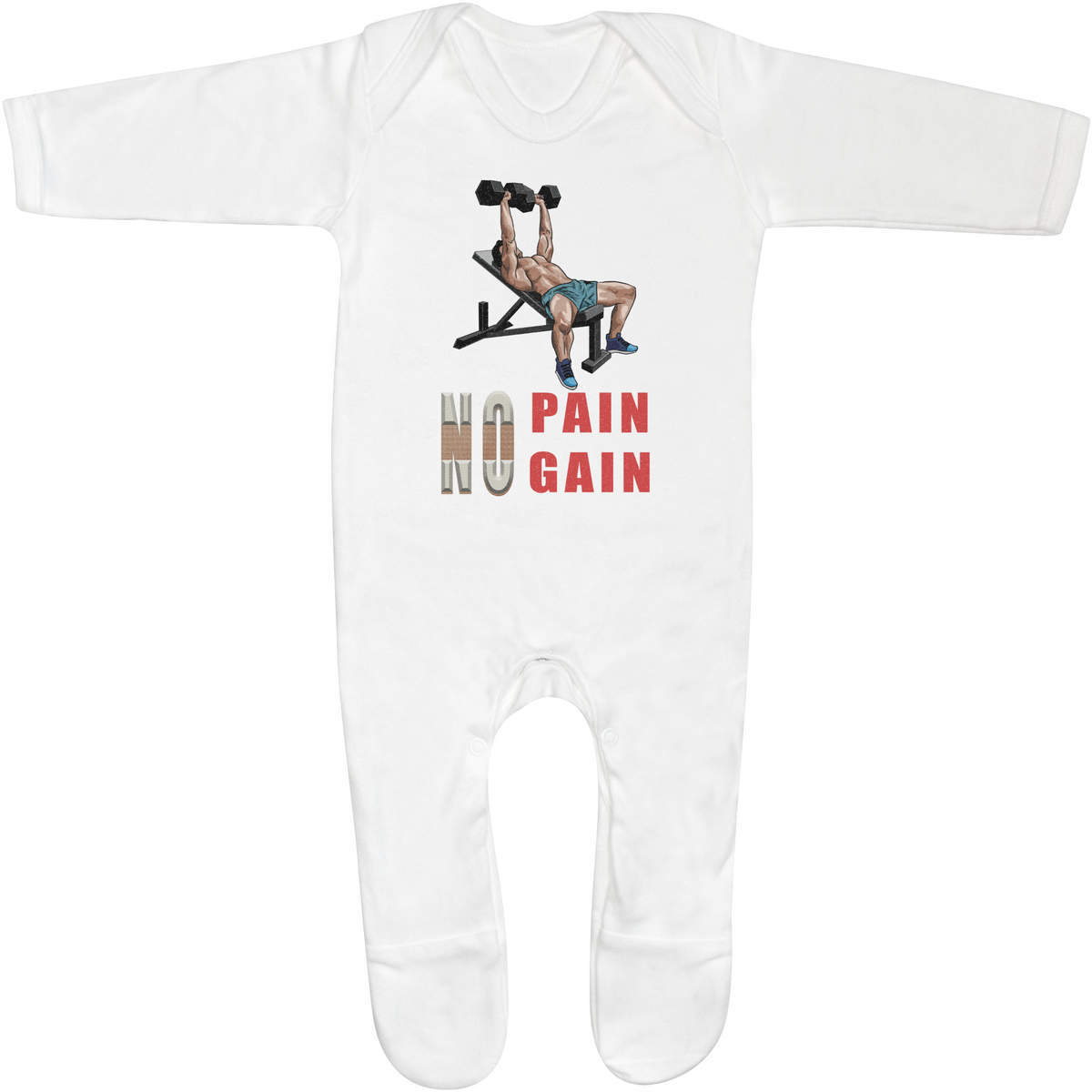 'Elevated Strength with Dumbbells' Baby Romper Jumpsuits / Sleep suits (SS047426)