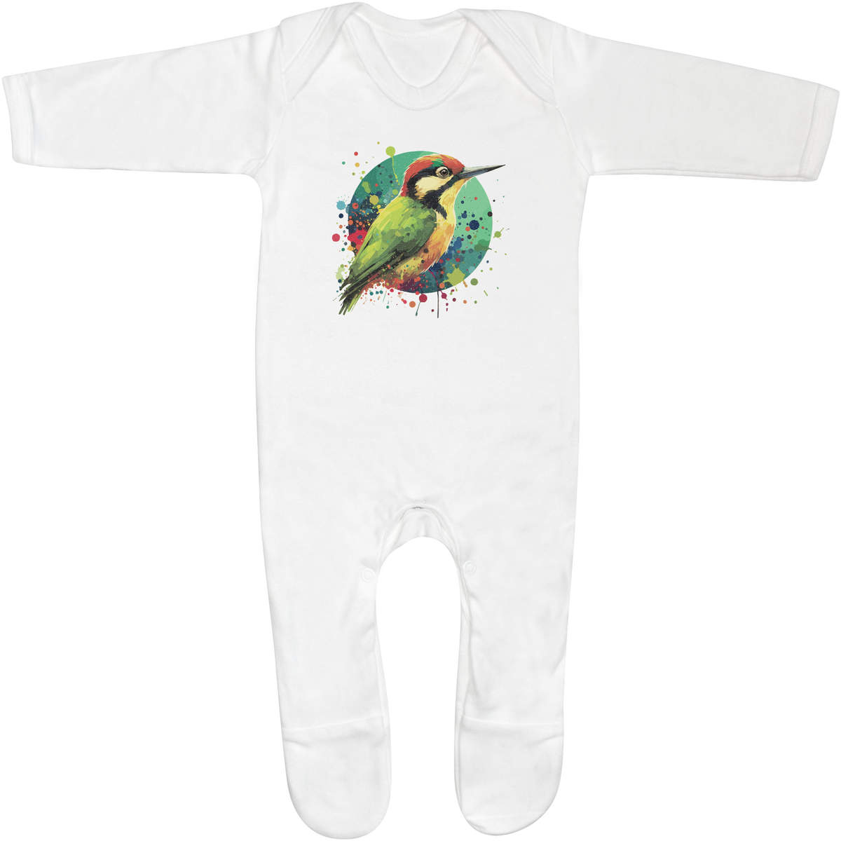 'Green Woodpecker' Baby Romper Jumpsuits / Sleep suits (SS047517)