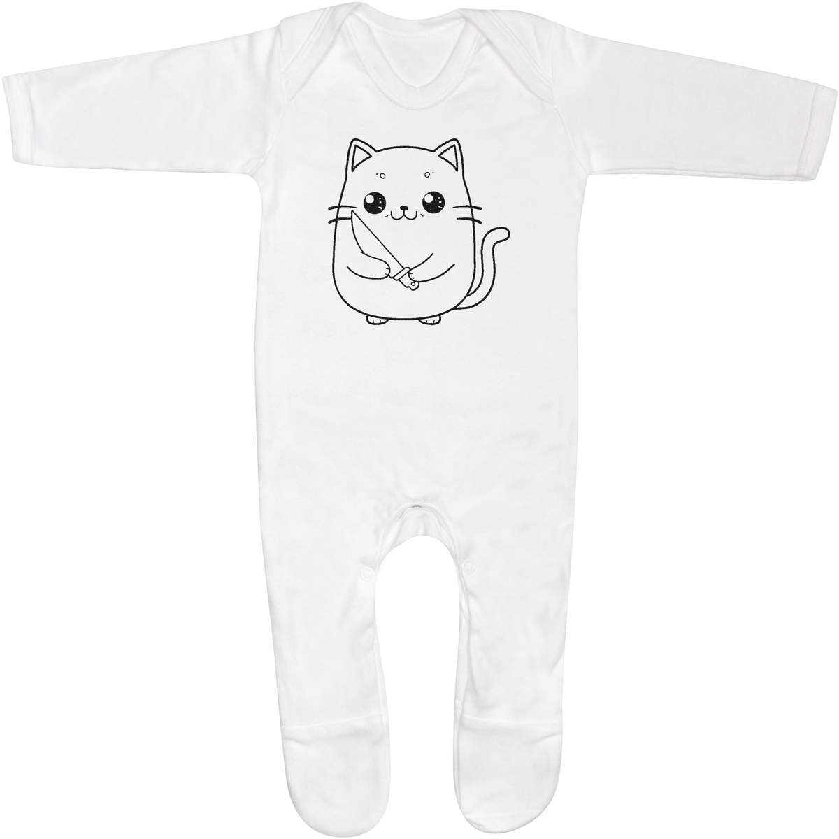 'Cute Angry Cat' Baby Romper Jumpsuits / Sleep suits (SS048904)