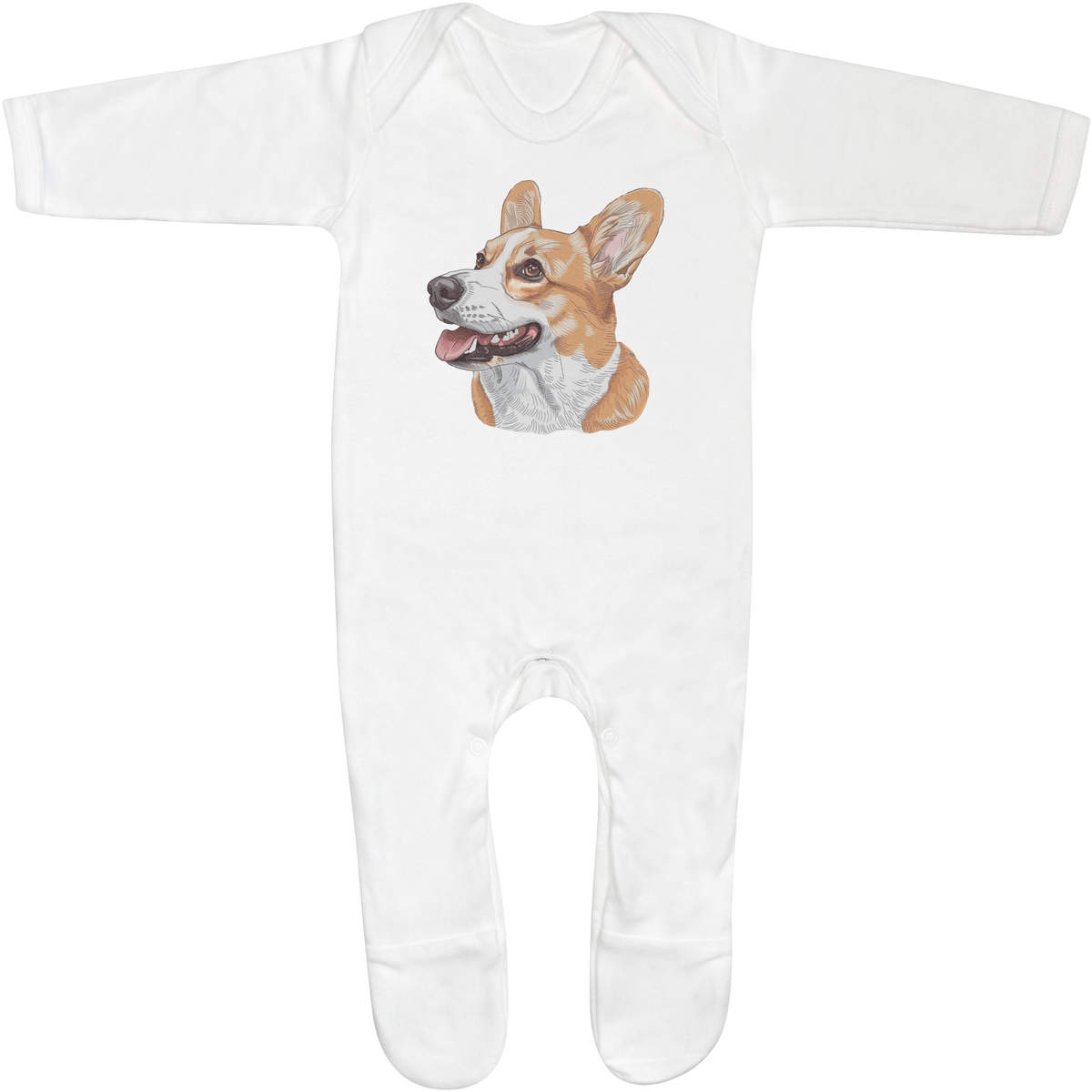'Open Mouth Welsh Corgi' Baby Romper Jumpsuits / Sleep suits (SS048949)