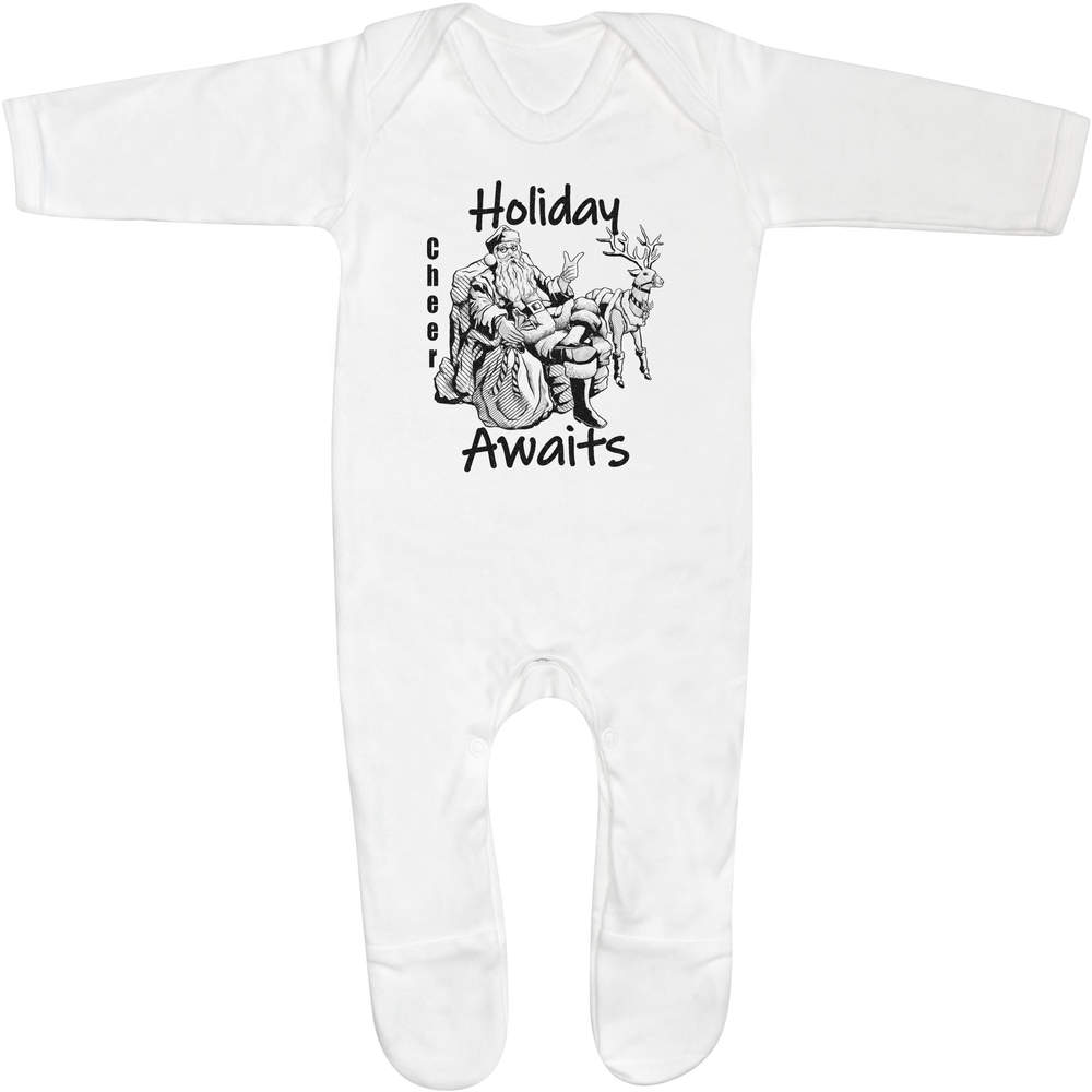 'Jolly Santa and His Reindeer' Baby Romper Jumpsuits / Sleep suits (SS050733) - Picture 7 of 24