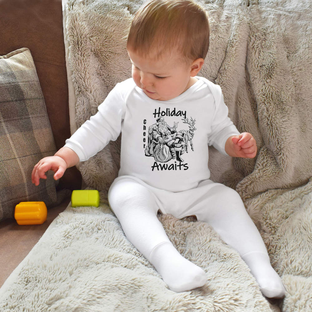 'Jolly Santa and His Reindeer' Baby Romper Jumpsuits / Sleep suits (SS050733) - Picture 8 of 24