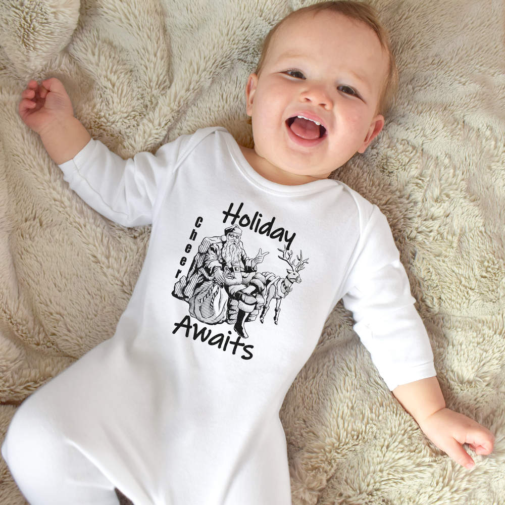 'Jolly Santa and His Reindeer' Baby Romper Jumpsuits / Sleep suits (SS050733) - Picture 9 of 24