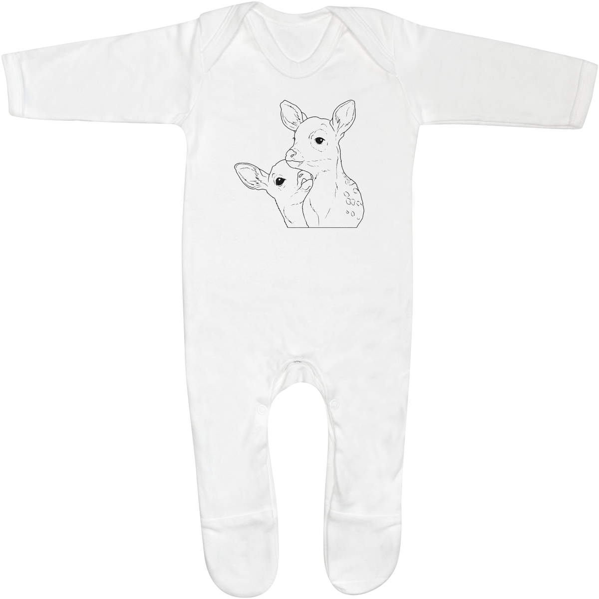 0-3 Month 'Fawn Friends' Baby Romper Jumpsuit / Sleep Suit (SS00097170)
