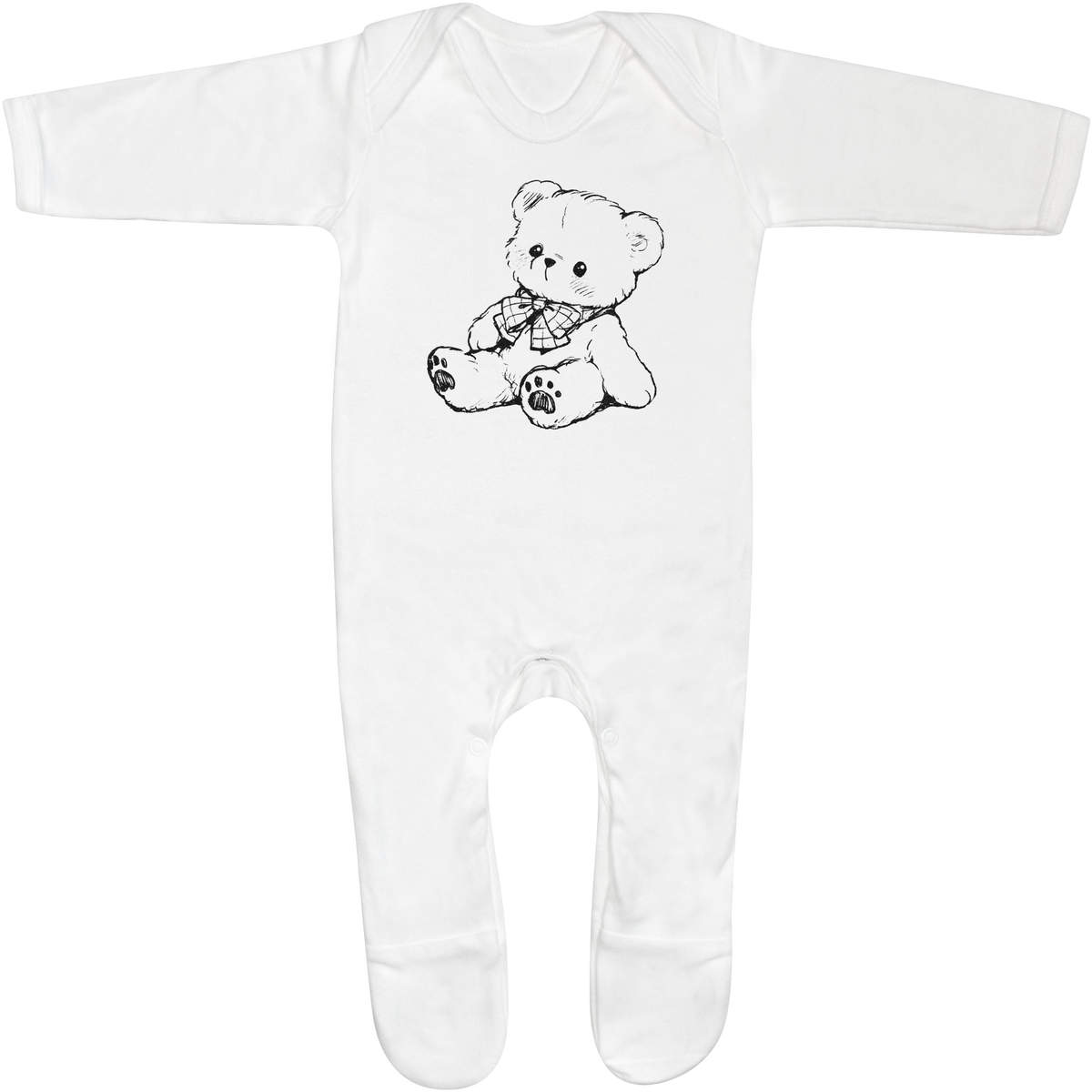 'Cute Teddy Bear Sitting' Baby Romper Jumpsuits / Sleep suits (SS053548)