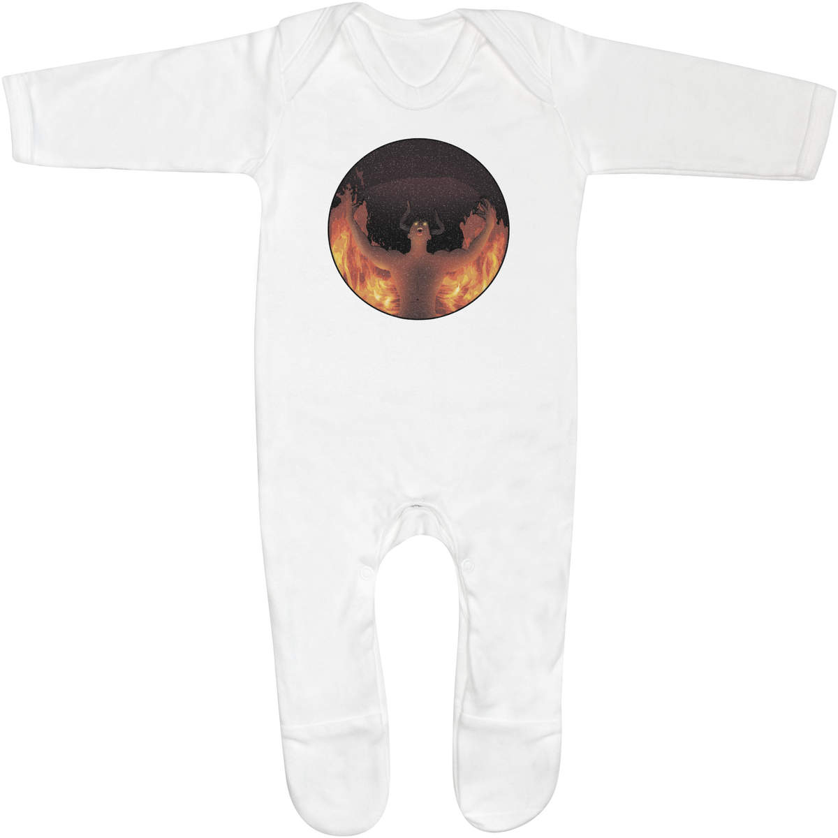 'Demonic Figure in Flames' Baby Romper Jumpsuits / Sleep suits (SS053570)