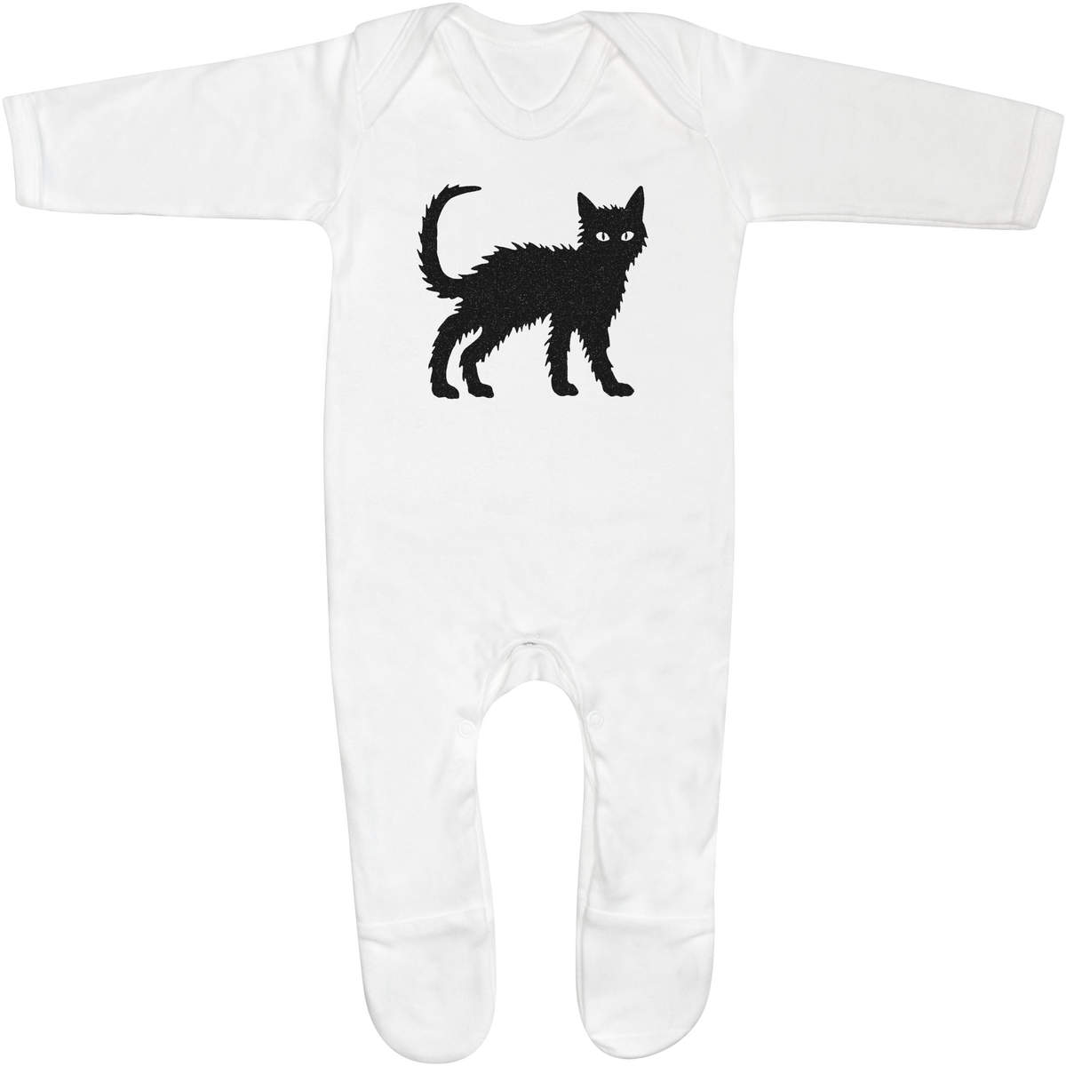 'Silhouette of Scary Cat' Baby Romper Jumpsuits / Sleep suits (SS055090)
