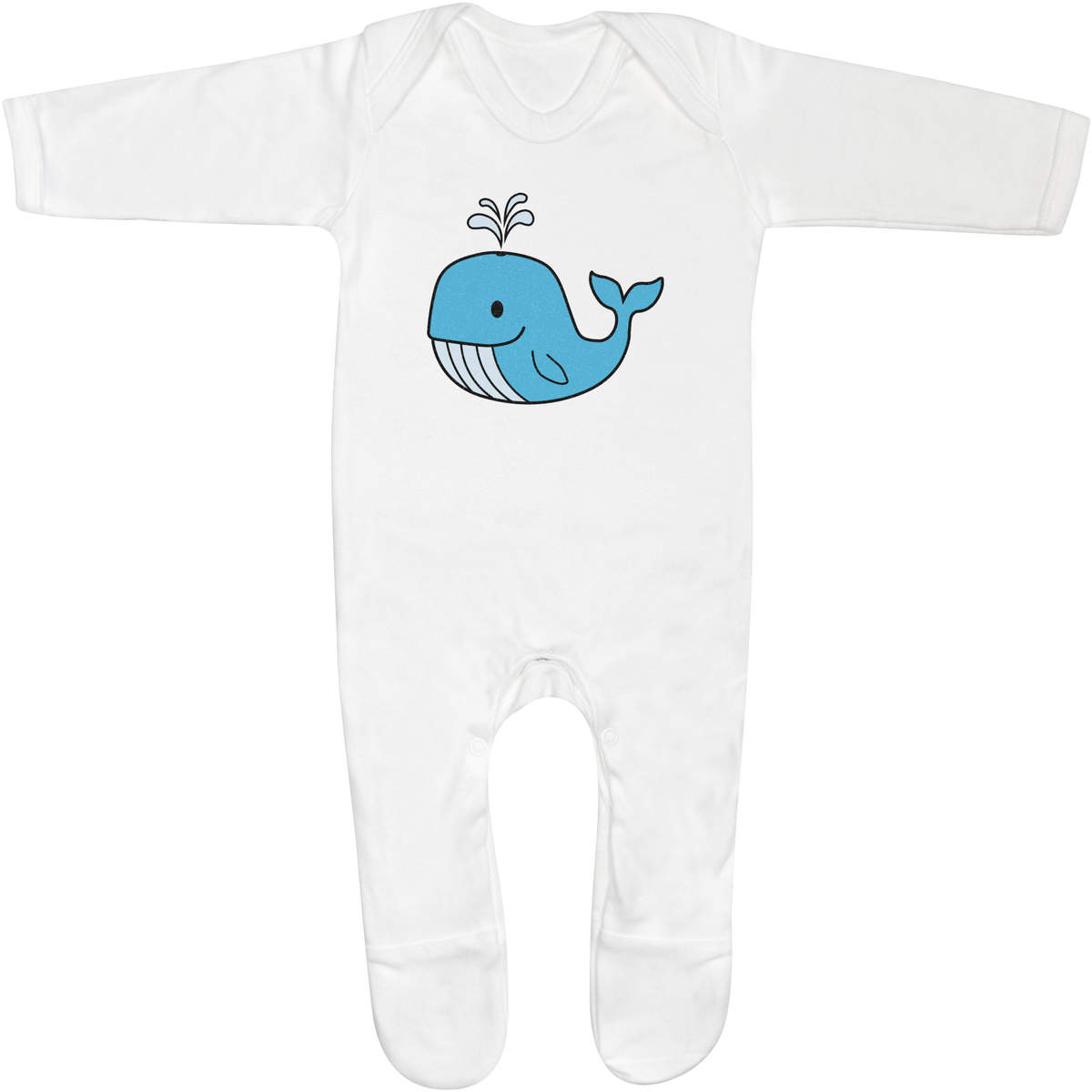 'Blue Whale' Baby Romper Jumpsuits / Sleep suits (SS055156)