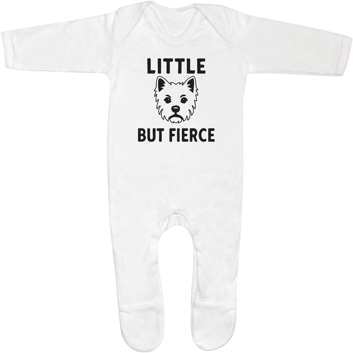 'Westie Little But Fierce' Baby Romper Jumpsuits / Sleep suits (SS055789)
