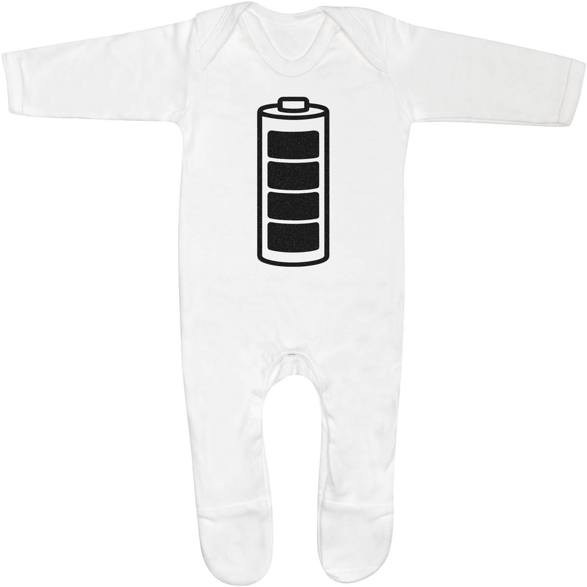 'Fully Charged Battery' Baby Romper Jumpsuits / Sleep suits (SS056601)