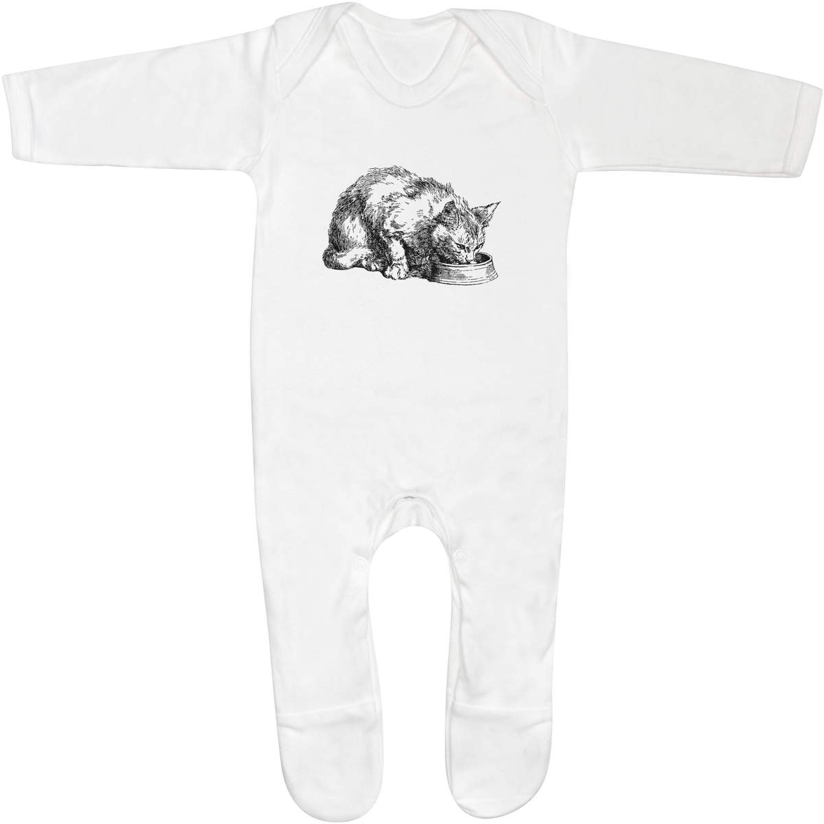 'Cat Eating' Baby Romper Jumpsuits / Sleep suits (SS057658)
