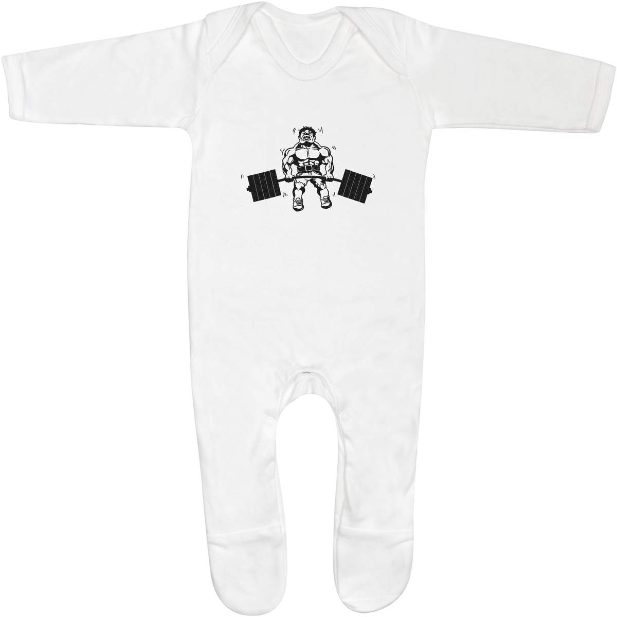 3-6 Month 'Weight Lifter' Baby Romper Jumpsuit / Sleep Suit (SS00030740)