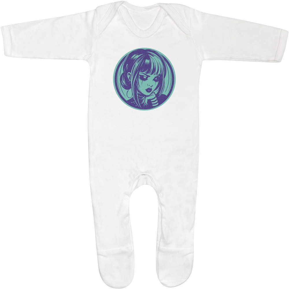 'Goth Girl Portrait' Baby Romper Jumpsuits / Sleep suits (SS053380)